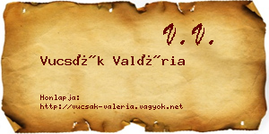 Vucsák Valéria névjegykártya